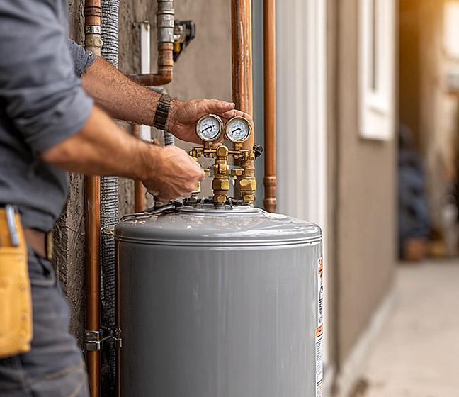 Installation de chaudière au propane